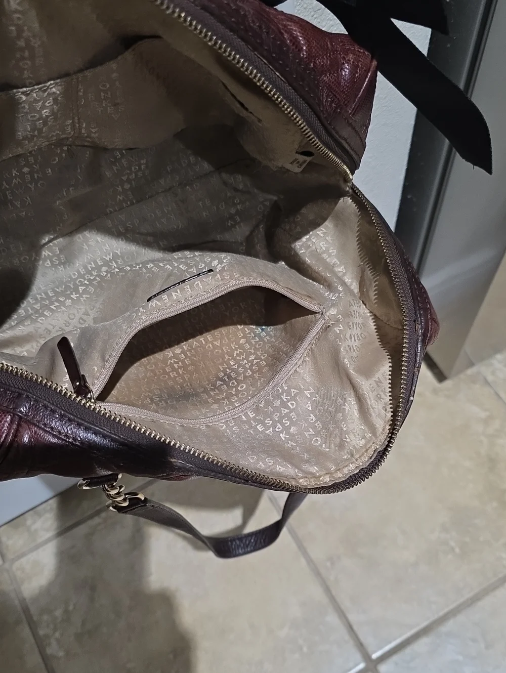 Kate Spade Quilted Leather Satchel - Deep Brown